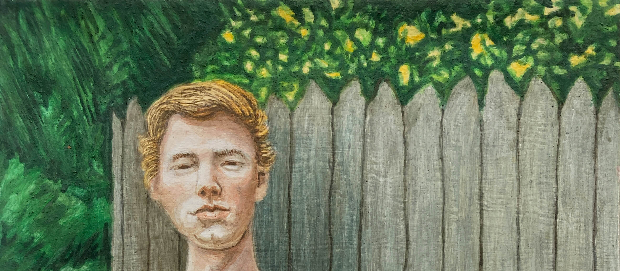 Fence pose egg tempera detail